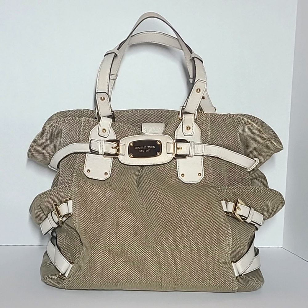Michael Kors Gansevoort Satchel canvas with white trim